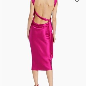 The Bar - Silk Open back dress - Chic, Elegant & Fuchsia